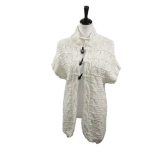 Apt. 9 Cream Vest Cardigan Wool Blend Sweater Size Medium